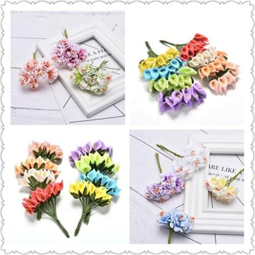 Wedding Decoration Favors 12Pcs/lot Real Touch Calla Lily Mini 3cm PE Foam Artificial Flowers Cheap Flores