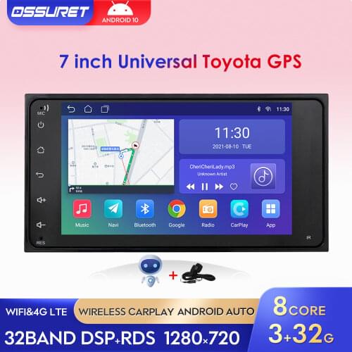 2Din Android 10 Car Multimedia Radio Stereo Video Player for Toyota RAV 4 2001-2008 Corolla RAV4 Prado Hilux Terios Vitz Avanza