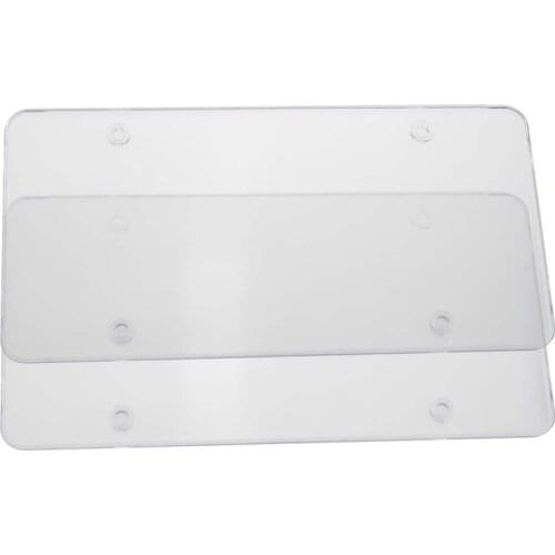 2 pcs 6*12 inch Car License Plate Frame Cover Plastic Number Plate Holder Protective Shield Automotive transparent Anti Cracking
