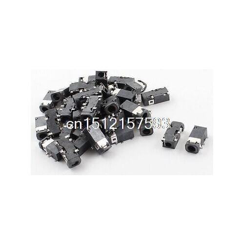 40 Pcs 6-Pin SMD SMT PCB Mount 3.5mm Jack Power Socket Connector
