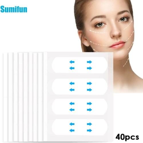 40Pcs/bag Face Firming Lifting Invisible Thin Face Stickers Face V-Shape Chin Contours Lift Up Facial Line Wrinkle Anti Sagging