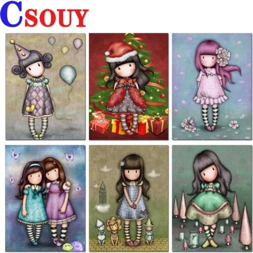 5D Diamond painting Cartoon Girl Picture Full Square/Round Diamond Embroidery Cross stitch Gift Kits Home Decor Mosaic Needlwork