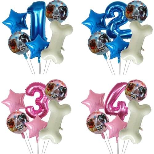 6pcs Paws dog theme Party Balloons Dog bones Balloons Kids Birthday Party Gift baby shower Party Toys Decoration Helium globos