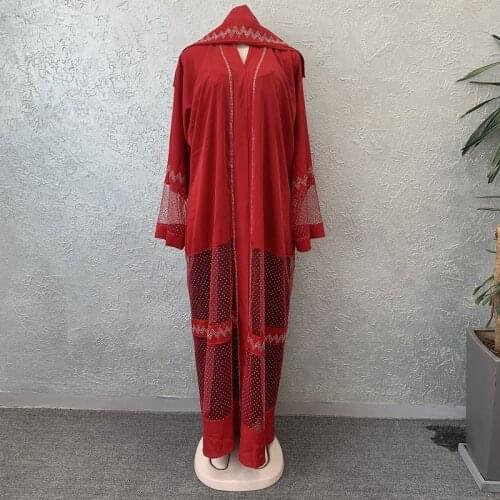 African Dresses for Women Dashiki Diamond Long Maxi Dress African Clothes Bazin Plus Size Abaya Dubai Muslim Dress Robe Africain