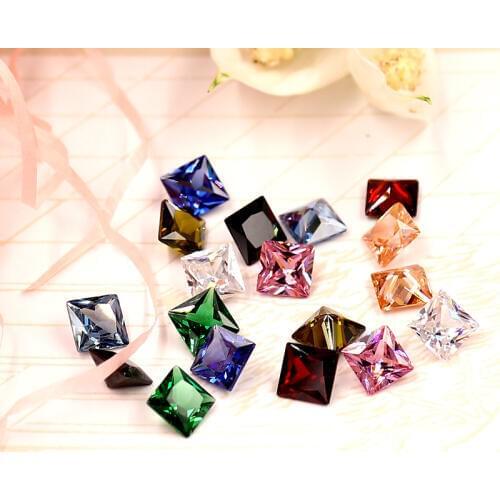 100 PCS 8mm DIY Jewelry Accessories Fashion Square Zircon Connectors Charm For Jewelry Making