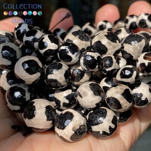 Natural Tibetan Dzi Agates Stone Spacer Loose Round Bead For Jewelry Making 6-10 MM DIY Bracelets Accessories Wholesale 15"