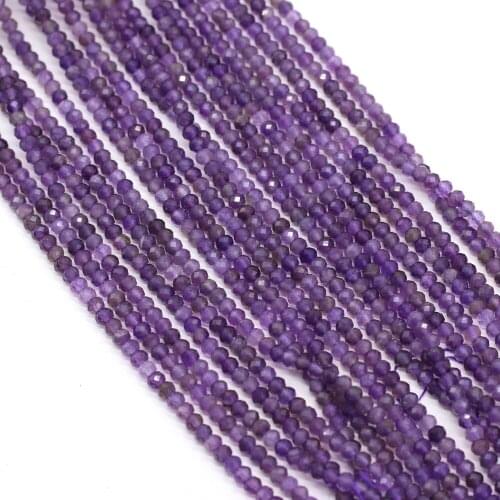 Small Beads Natural Agates Stone Beads Amethysts Abacus Loose Beaded for Making Jewerly Necklace Bracelet Accessories 3x4mm