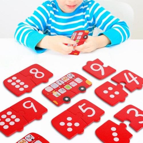 Number Bump Childrens Cognitive Number Matching Wooden Toys Baby Early Education Educational Puzzle Toys Matching Card Puzzle
