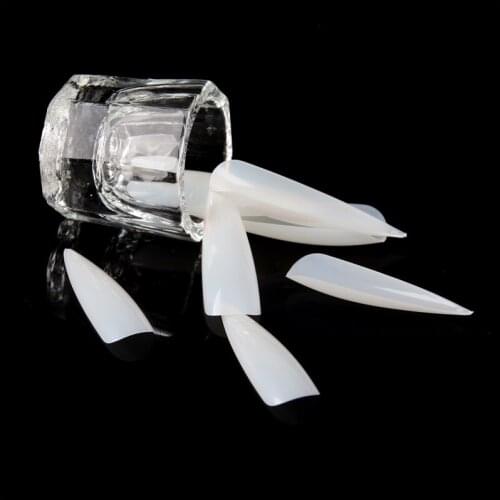 Good Quality 400Pcs Box 10 Sizes Nature Transparent Clear False Artificial Nail Coffin Tips DIY Ballet Nail Tips Half Fake Cover