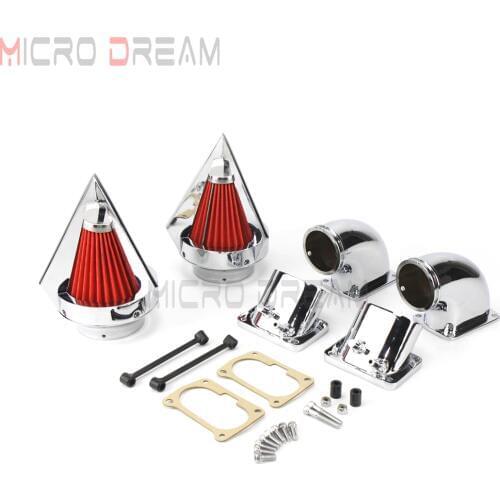 Chrome Dual Spike Air Cleaner For Suzuki Boulevard M109 M109R 2006-12 Washable Air Filter Intake Kit For Intruder VZR 1800 06-07