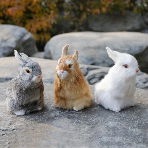 Rabbit simulation rabbit animal model three-color high 16cm rabbit decoration home decoration zakka handicraft