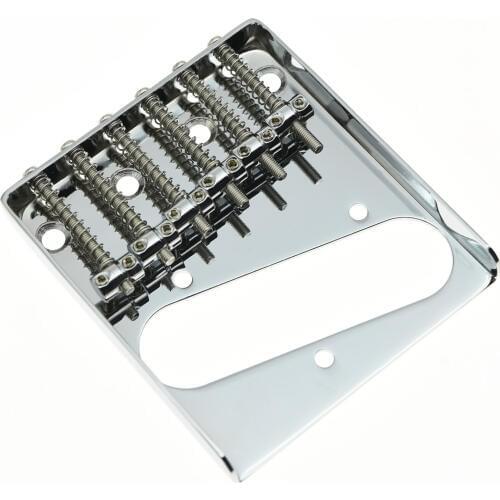 KAISH Vintage Tele Chrome Ashtray Style Electric Guitar Bridge 6 Saddles Fits Telecaster w/ screws