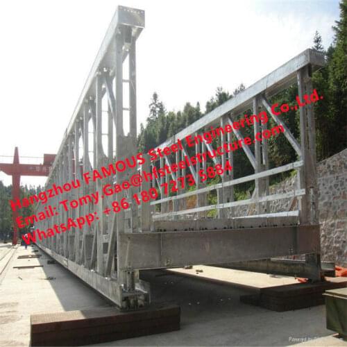 Chinese Steel Bailey Bridge Supplier Single Lane HD200 Type Galvanized Modular Galvanized Bridge