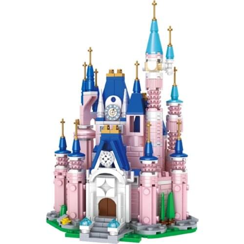 NEW Disneyland Princess Castle Anime Figure Doll House Building Blocks Kit Bricks Classic Cartoon Movie Model Kids Girl Toys
