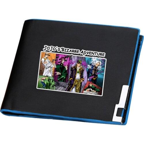 Jo Jos Bizarre Adventure Anime Short Wallets Bruno Bucciarati Pu Leather Purses Brand ID Card Holder Cartoon Money Bags