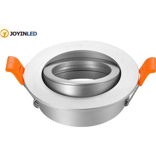 Round Surfaced Mounted Silver Aluminum GU10 MR16 Lamp Holder Spot Light Fixture Frame LED Ceiling Downlight Fitting For Room