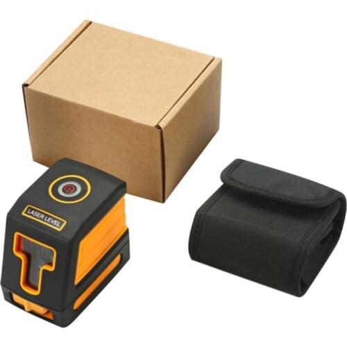 2 Lines Laser Level Meter Horizontal Vertical Red Cross Line Self-leveling Receiver IP54 Without Bracket Clip