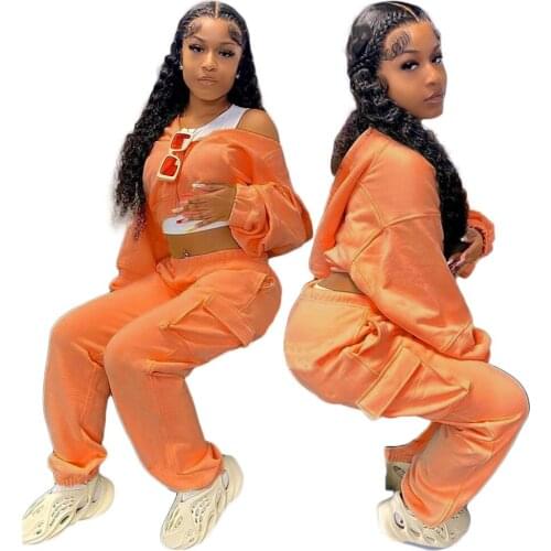 Casual Homewear Tracksuit Women Two Piece Outfits Long Sleeve Oversized Coats Jacket Cool Girl Streetwear Hip Hop Pants Jogger