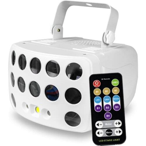 Mini RGB Disco Light Remote Control Remote Control DMX RGBW LED Laser Strobe Effect Party Dance Club Wedding Butterfly Lights