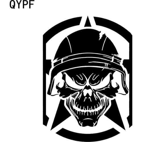 QYPF 10.9*15.4CM Coolest Army Skull Pentagram Decoration Car Sticker Vinyl High Quality Graphic Motorcycle Decals C16-0238