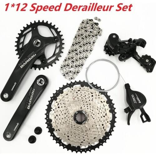 1*12 Speed Mounting Bike Derailleur Set SRIDE Shift Lever Rear Derailleur 11-50T Freewheel Prowheel Crankset Kmc-X12 116L Chain