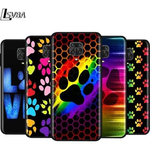 Dog paw Cute For Xiaomi Redmi Note 9 9S 9Pro Max 8T 8Pro 8 7 6 5 Pro 5A 4X 4 Silicone Black Phone Case