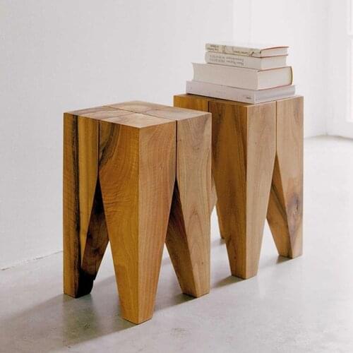 Nordic solid wood coffee table creative living room tea stool wooden pier personality side table bedside shoe changing stool