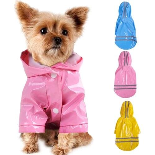 Dog Raincoats Waterproof And Windproof Clothes For Mascotas Breathable Mesh Outdoor Puppy Pet Rain With Hood For Small Dog Pug