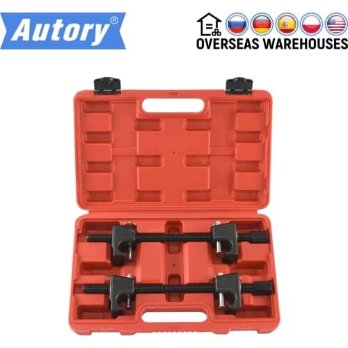 Heavy Duty Macpherson Strut Locking Coil Spring Compressor Clamp Set Remove Shock Absorber Spring Ratcheting Spindle 3/4" 19 Mm