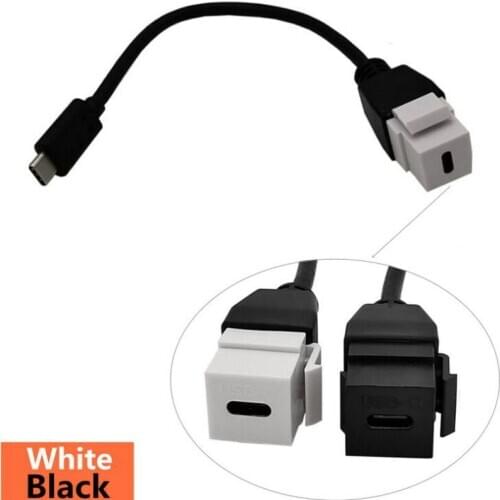 USB 3.1 type-c male to Female cable with Panel Mount Insert Adapter for Wall Socket Face Plate