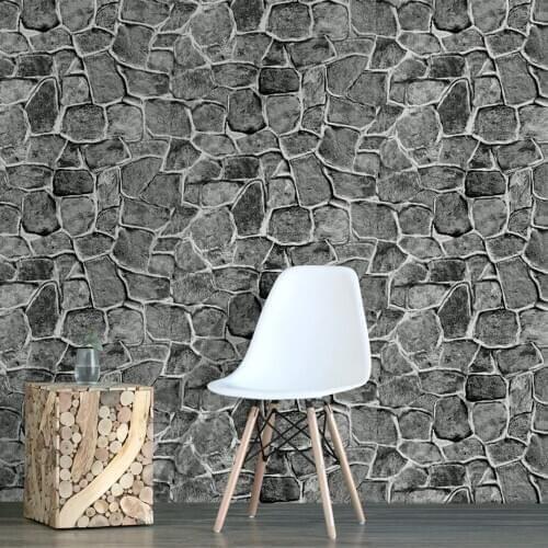 Yards Stone Wallpaper Peel And Stick Removable Castle Tower Rustic Paper Rock Self Adhesive Wall Decoration Dark Grey Fortress