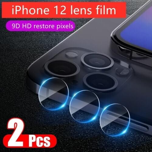 2Pcs for IPhone 12 11 Pro Max Camera Lens Glass Protectors IPhone XR X Camera Protective Film IPhone XS 11 Pro Camera Protection