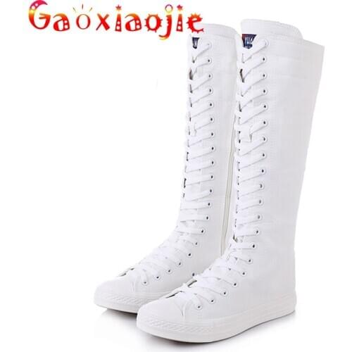 Womens Shoes 2021 New Boots Spring And Autumn Womens Boots Knee-length Flat Round Toe Casual Shoes Roman Boots Outdoor Female