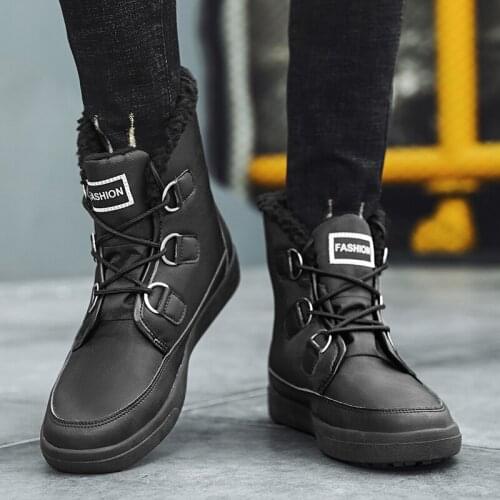 Woman Snow Boots Big Size 43 2021 New Plush Thickening Waterproof Antiskid Winter Cold-resistant -40 Female Cotton-padded Shoes