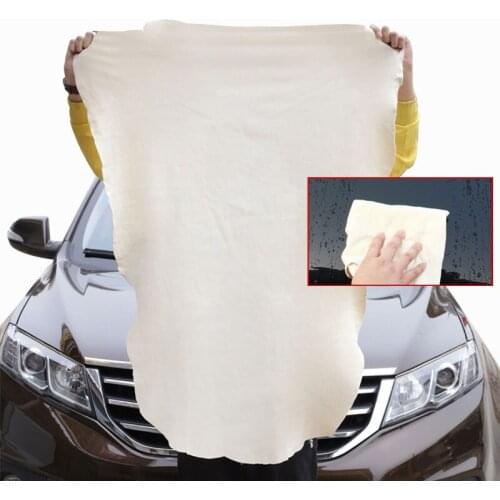 1pc Natural Elastic Car Cleaning Towels Shammy Chamois Leather Irregular Free Shape Drying Polishing Washing Care Cloth 2 Size