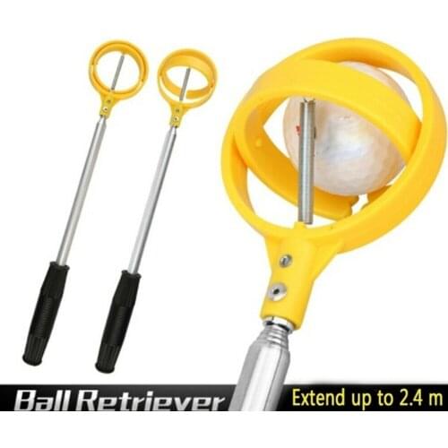 2.4m(Max) Golf Ball Picker Telescopic Golf Ball Retriever Anti-Slide Golf Ball Pick Up Tools Extendable Locking Scoop Picker