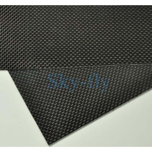 3K Carbon Fiber Plate Panel Sheet Plaine Weave Glossy Surface 1mm Thickness Multi-size