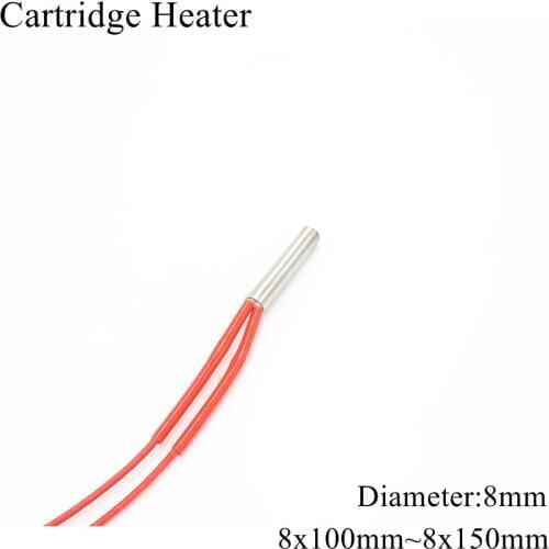 8x100mm 8x120mm 8x150mm 12V 24V 110V 220V 8mm Ceramic Cartridge Heater Tube Pipe Heating Element 3D Printer 50W 100W 150W 200W