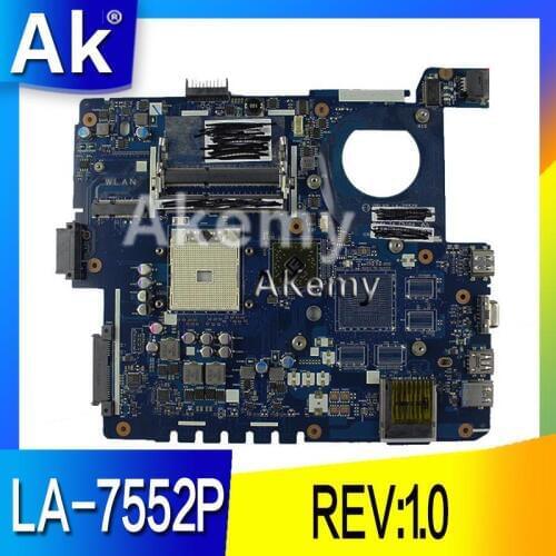 AK K53Z Laptop motherboard For Asus K53TA K53TK K53T K53 K53Z Test original mainboard LA-7552P REV:1.0