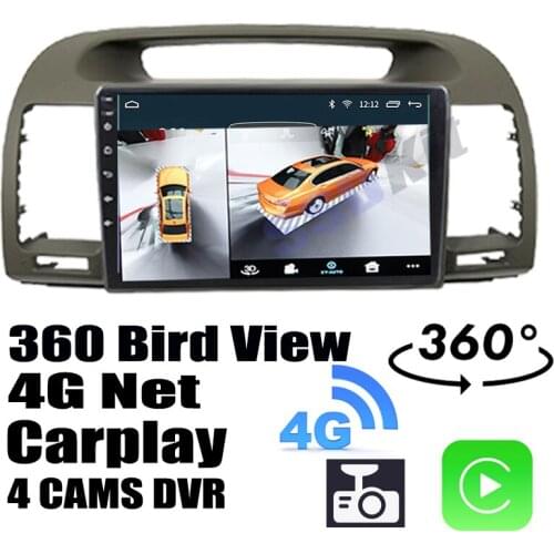 Car Audio Navigation GPS Carplay DVR 360 Birdview Around 4G Android System For TOYOTA Camry XV30 Altis 2001~2006
