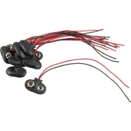 Free shipping 100pcs Faux Leather Housing T Type Clip Connector 9V Battery 6F22 for arduino power