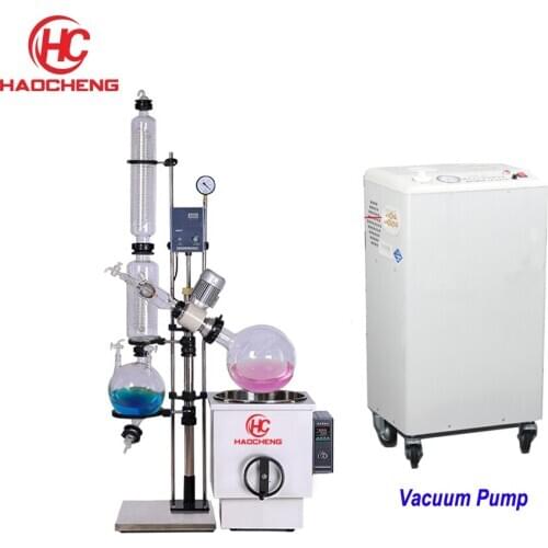 Free shipping, Hot Sales 10L Manual Lift Solvent Rotary Evaporator with Pump