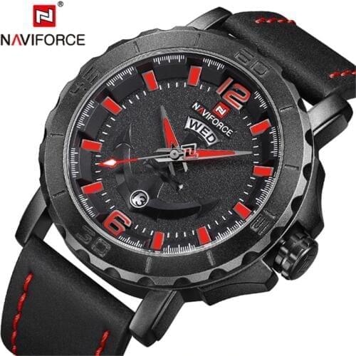 NAVIFORCE Luxury Watch Men Brand Sports Fashion Watch Men Quartz Date Clock Leather Army Military Wrist Watch Relogio Masculino