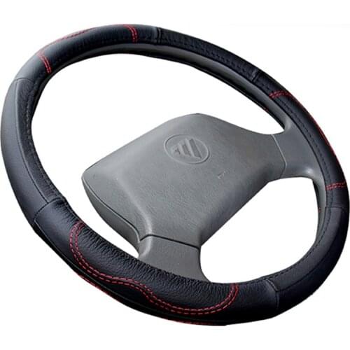 Genuine Leather Car Steering Wheel Covers for Car Bus Truck 36 38 40 42 45 47 50cm Diameter Auto Steering-wheel cover