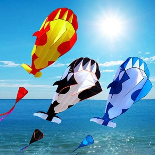 Kids Dolphin Killer Whale Kite Toy with Flying Long Tail Stunt Kites Long Tails Adults Outdoor Fun Sports Ripstop Nylon Fly Toys