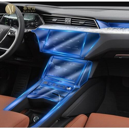 For Audi e-tron 2020 2021 Car Interior Center console Transparent TPU Protective film Anti-scratch Repair film Accessories Refit