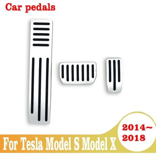 For Tesla Model S Model X 2014 2015 2016 2017 2018 Auto Accelerator Brake Pedal Cover Set Kit Pad Case Non-Slip Car Accessories
