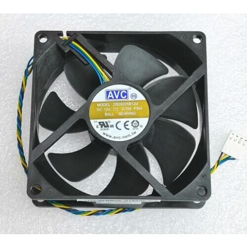 DS09225B12U New For AVC 9225 9025 9cm Fan Double Ball Bearing 4-Wire Speed 12V 0.70A