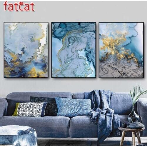 FATCAT Abstract landscape diy 5d diamond painting full square round mosaic embroidery sale triptych kits home decoration AE2504