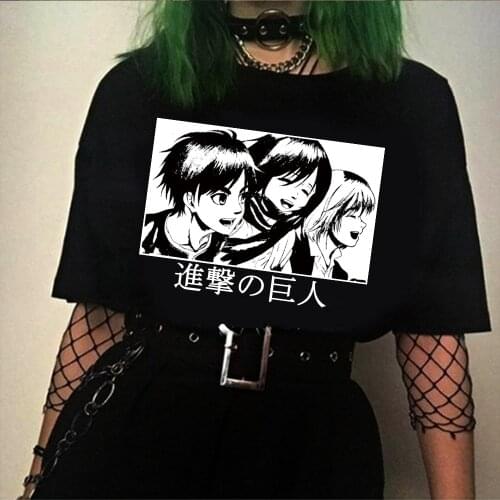 Japanese Anime Attack on Titan T Shirt Cool Harajuku T-shirt Men Women Kawaii Streetwear T-shirt Tops
